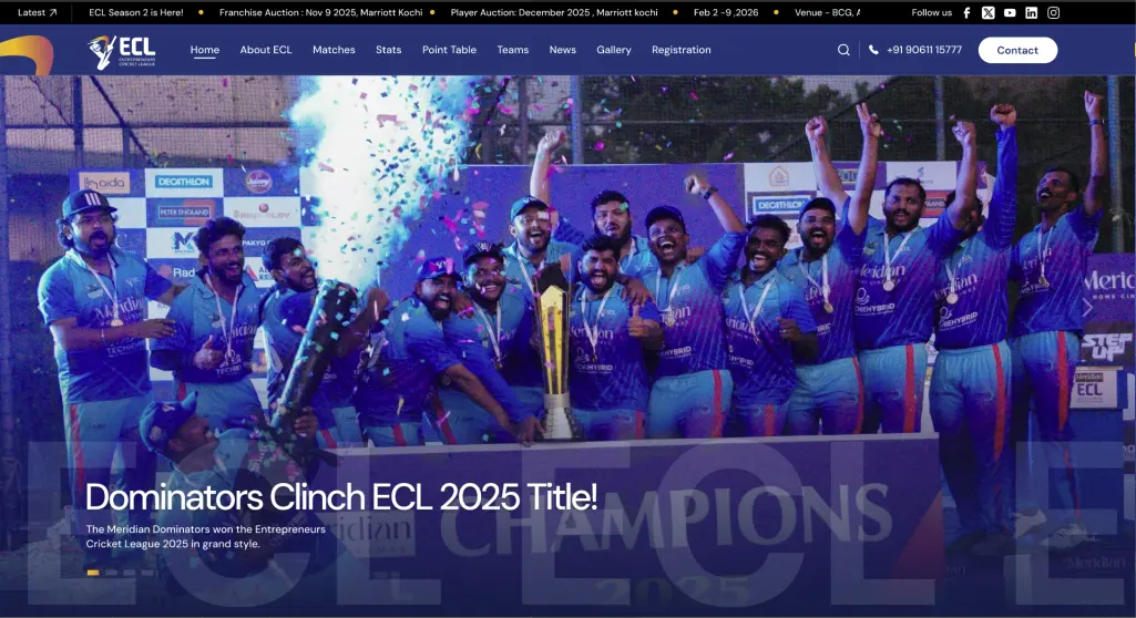 ECL Website - project screenshot